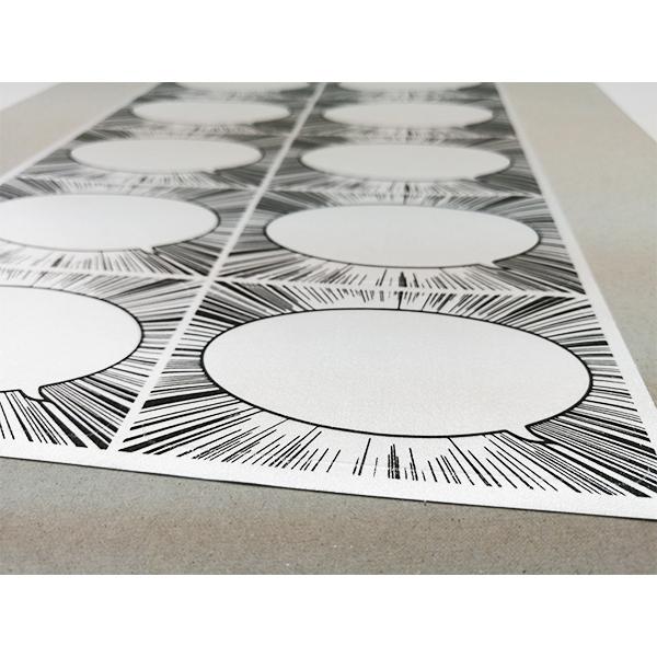 コメントシール｜セリフ フキダシ 国名 集中線 漫画 イベント 布製