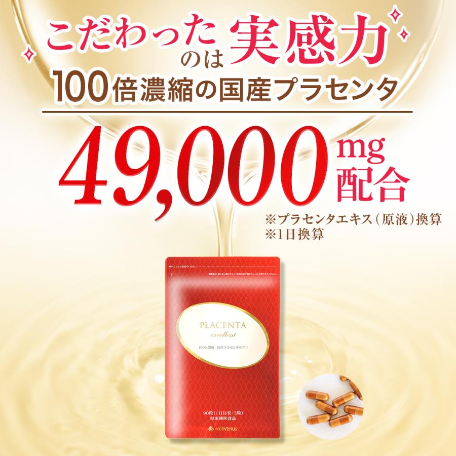 wellvenus プラセンタ サプリ 100倍濃縮 1日49,000mg エイジングケア