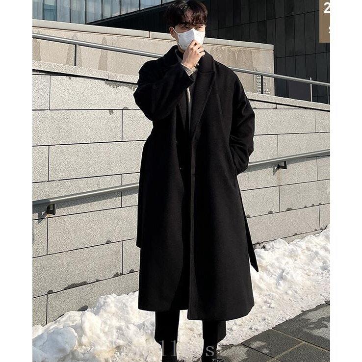 新素材新作 秋冬 韓国風 コート メンズ 上品 ロング ロングコート 21秋冬韓国風コートメンズ上品ロングロングコート無地ゆったり高級大人代30 代40代50代60代 コート アウター