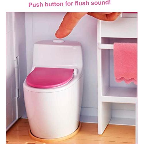 現品発送 車椅子対応エレベーター・プール・スライド・付属品70点 (家具・生活用品含む) バービー・ドリームハウス・ドルハウス3歳から7歳プレゼント 【1693183485】(61645円)