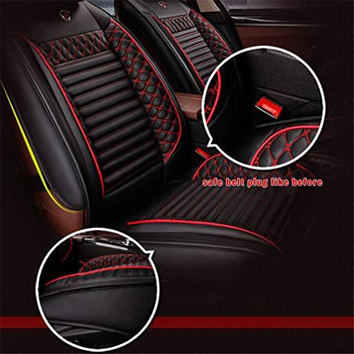在庫一掃最安挑戦 WANLING Car PU Leather Front Row Seat Cover Universal Fit for Dodge Charger Wear Resistant Faux Leatherette Cushionsブラックレッド
