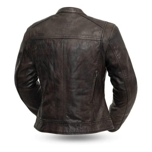 日本セール商品 First Mfg Co-Trickster-Ladies Motorcycle Leather Jacket|モトビンテージレザージャケット女性用