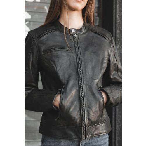 日本セール商品 First Mfg Co-Trickster-Ladies Motorcycle Leather Jacket|モトビンテージレザージャケット女性用