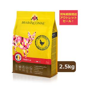 アウトレット セール 賞味期限間近：2026年5月14日 ブラバンソンヌ 成猫用 キャットフード チキン 2.5kg 小粒 ドライ 消化器ケア 無添加 訳あり 数量限定（Yahoo!・WePet プレミアムペットフード専門店）