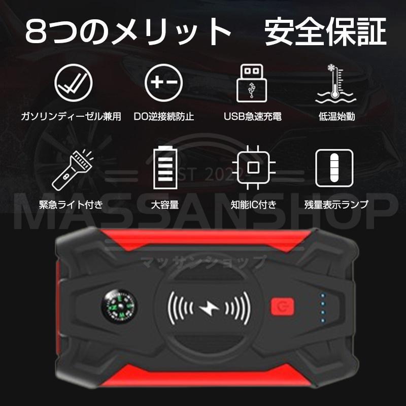 ジャンプスターター 緊急始動 12V 車用品 39800mAh 大容量 バッテリー