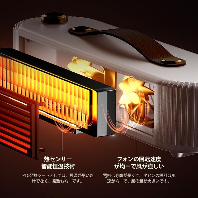セラミックヒーター 静音 電気ヒーター 小型暖風機 卓上 暖房器具 2