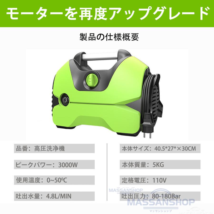 高圧洗浄機 業務用 家庭用 水道直結 AC 1200W 最大吐出圧力18MPa IPX5
