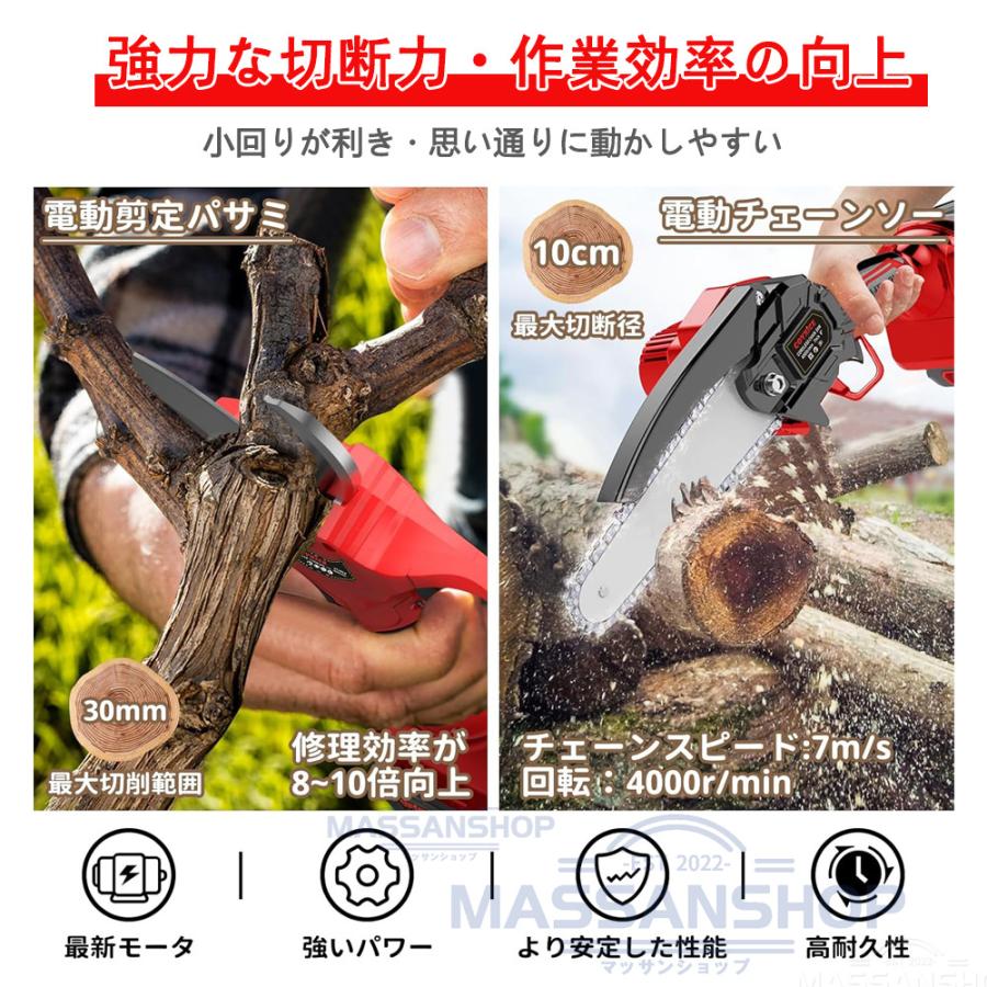 剪定ばさみ 充電式 高枝切りバサミ 21Vバッテリー対応 コードレス 切断