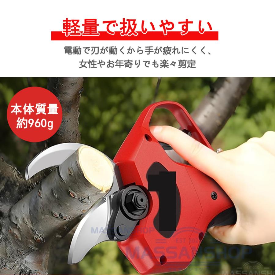 剪定ばさみ 充電式 高枝切りバサミ 21Vバッテリー対応 コードレス 切断