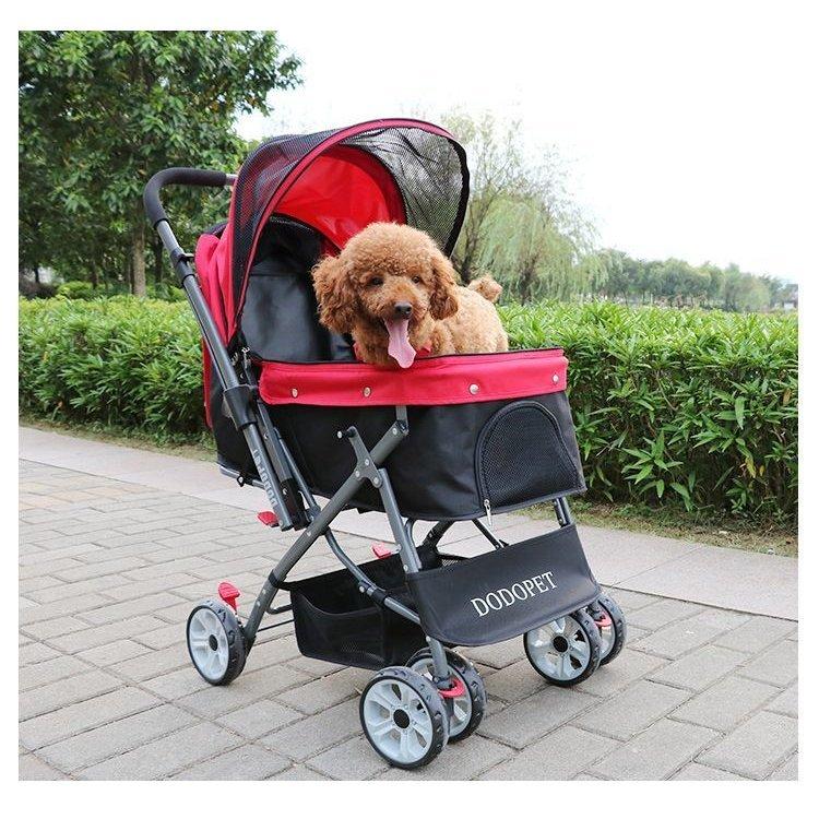 【値下げ⭕️】 ペットカート ペットバギー DODOPET 切り替え ハンドル 多頭飼い 大型犬 中型犬 小型犬 犬 荷物入れ バスケット キャノビー付き 4輪 折り 【E1697382265】(10780円)