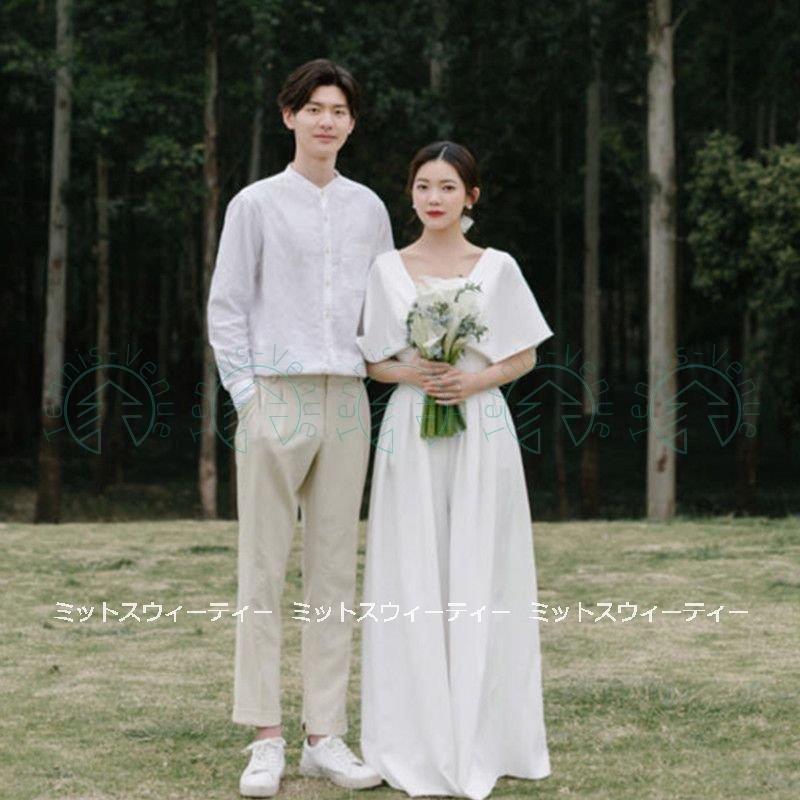 ウエディングドレス ロングドレス 二次会 二次会 Aラインドレス 花嫁 結婚式 パーティドレス 結婚式 レディースファッション ウェディグドレス 白 ワンピース リゾートウエディング 前撮り 体型カバー Agkabd West End