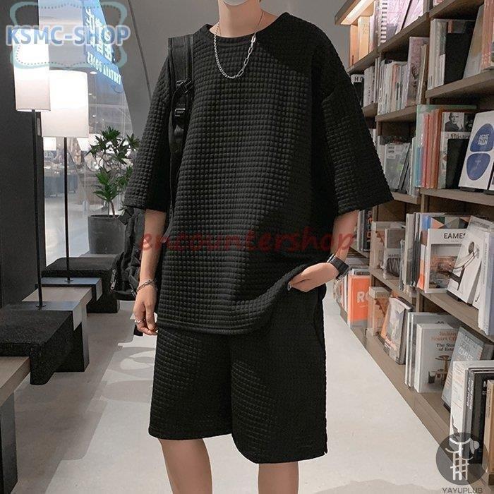 上下セット セットアップ Tシャツ ハーフパンツ 半袖 メンズ 夏 ルームウェア 部屋着 ゆったり 快適 無地 薄手 夏用 サマー おしゃれ メンズパジャマ 代引不可 日本に