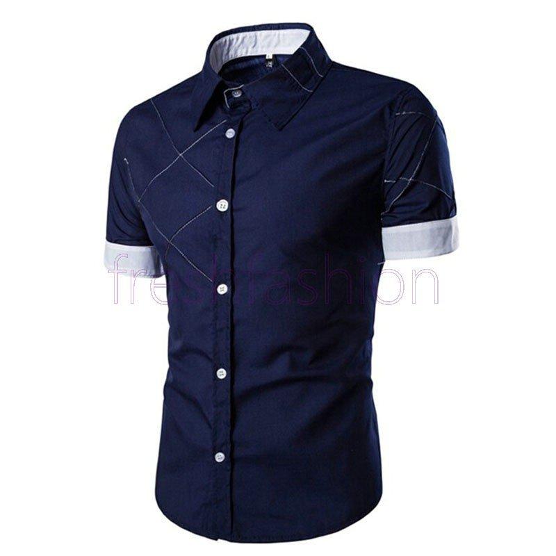 完売 ビジネス カジュアル シャツ クールビズ ビジネスシャツ ワイシャツ メンズ カッターシャツ カジュアルシャツ スリムフィット デザイン Yシャツ Coolbiz 半袖 半袖ワイシャツ サイズ L Www We Job Com