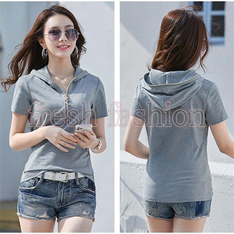Tシャツ レディース 半袖 安い おしゃれ 韓国風 夏 スポーツ 無地 トップス 半袖tシャツ カットソー パーカー 40代 きれいめ カジュアル 大きいサイズ 着痩せ 史上一番安い
