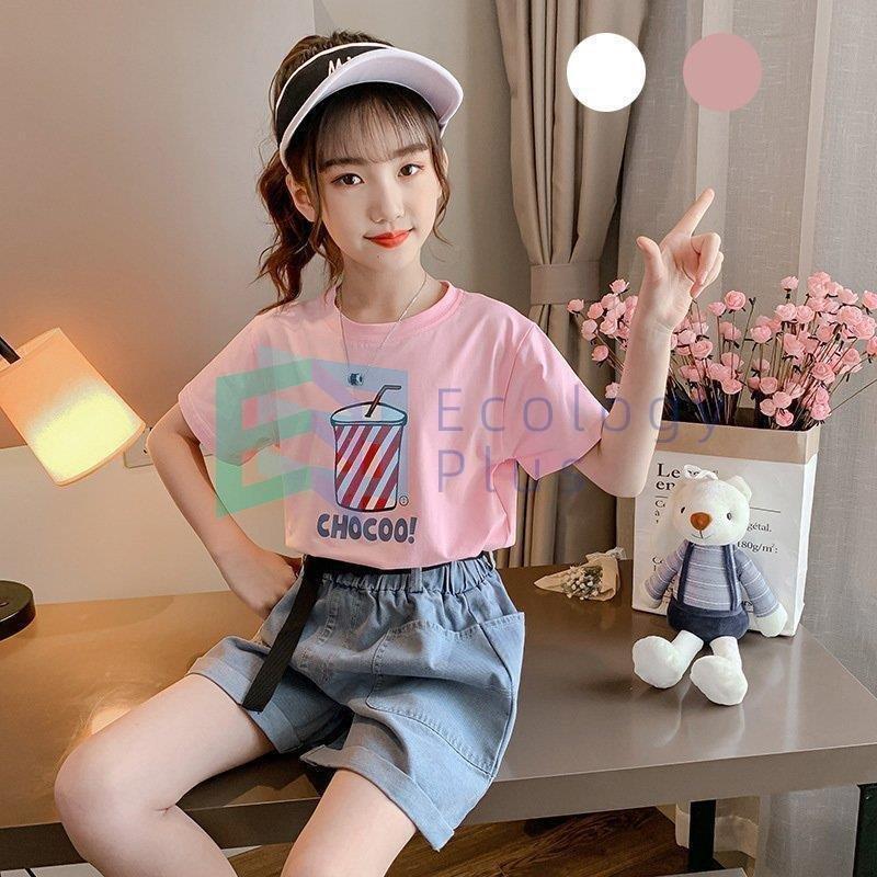 パーティを彩るご馳走や 子供服 通学新品 可愛い おしゃれ ジュニア ベビー服 トップスジーパンこども服 上下 ハーフパンツ ズボン Tシャツ 半袖 上下セット 韓国 夏服 女の子 Tシャツ サイズ 140 Www We Job Com