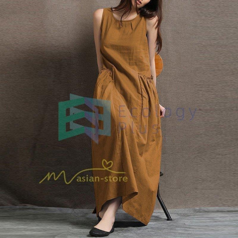 魅力的な ワンピース レディース 夏 ロングワンピース ノースリーブ マキシワンピース 無地 森ガール ナチュラル服 エレガント 30代 40代 50代 キャミソール お出かけ ワンピース サイズ L Www We Job Com