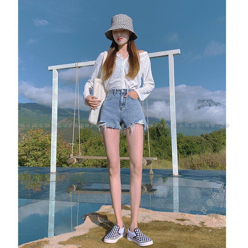 ショートパンツ ジーンズ レディース ホットパンツ 夏 ダメージ加工 個性的 ストレート 短パン 涼しい カジュアル ボトムス 韓国風 ファッション 着痩せ 有名ブランド