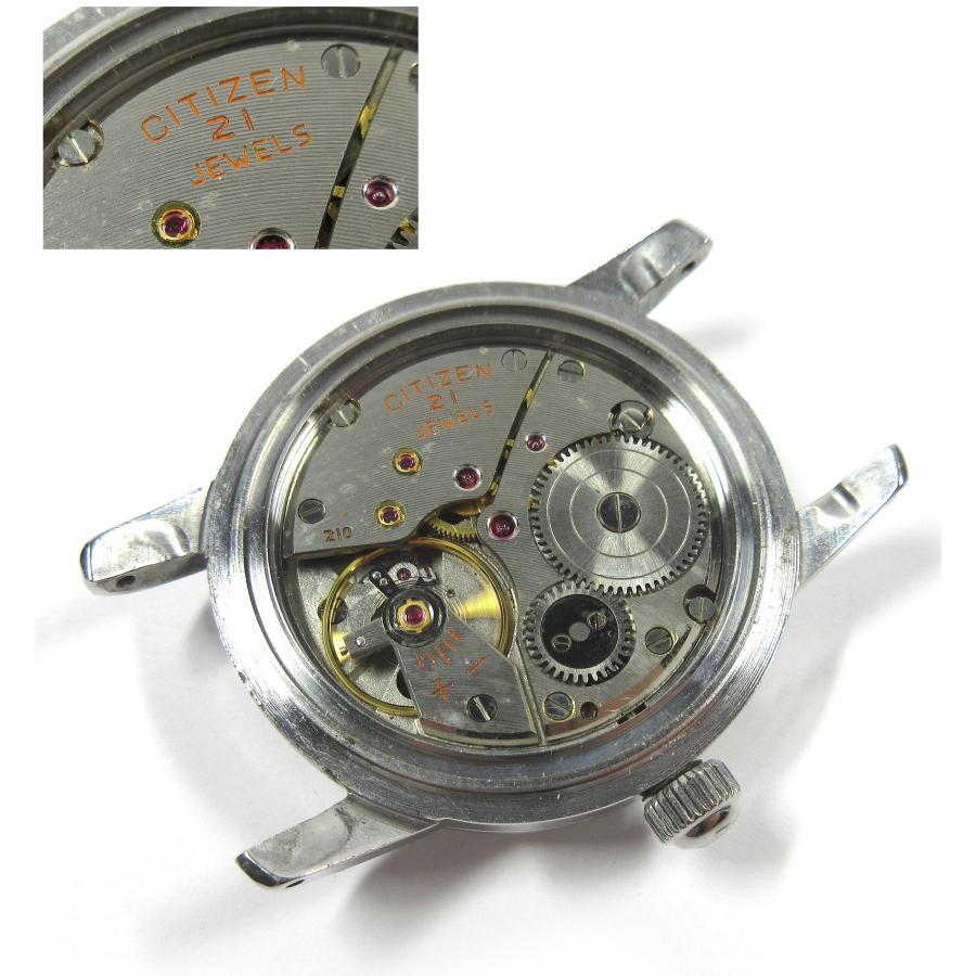 シチズン 1962年 ヴィンテージ A1307051 エース パラウォーター シルバー文字盤 35mm ラウンドケース メンズ 手巻 時計 SS A191の画像