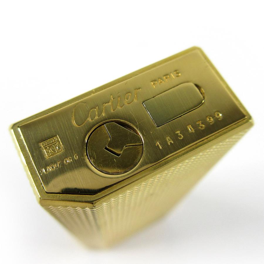 カルティエ　ヴィンテージ　ライター オリジナルのヴィンテージ カルティエ ライター、金メッキ、トリニティ