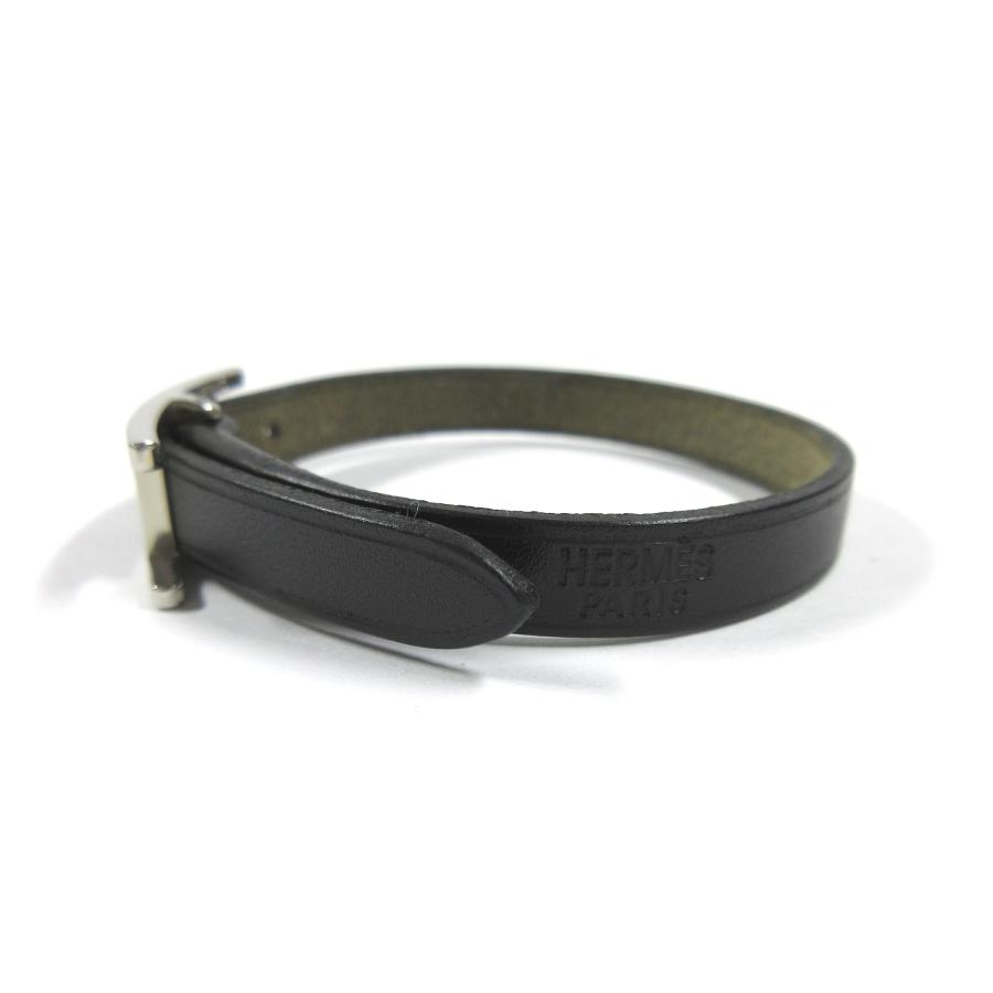 HERMES 【エルメス】アピIII レザー ブレスレット ブラック