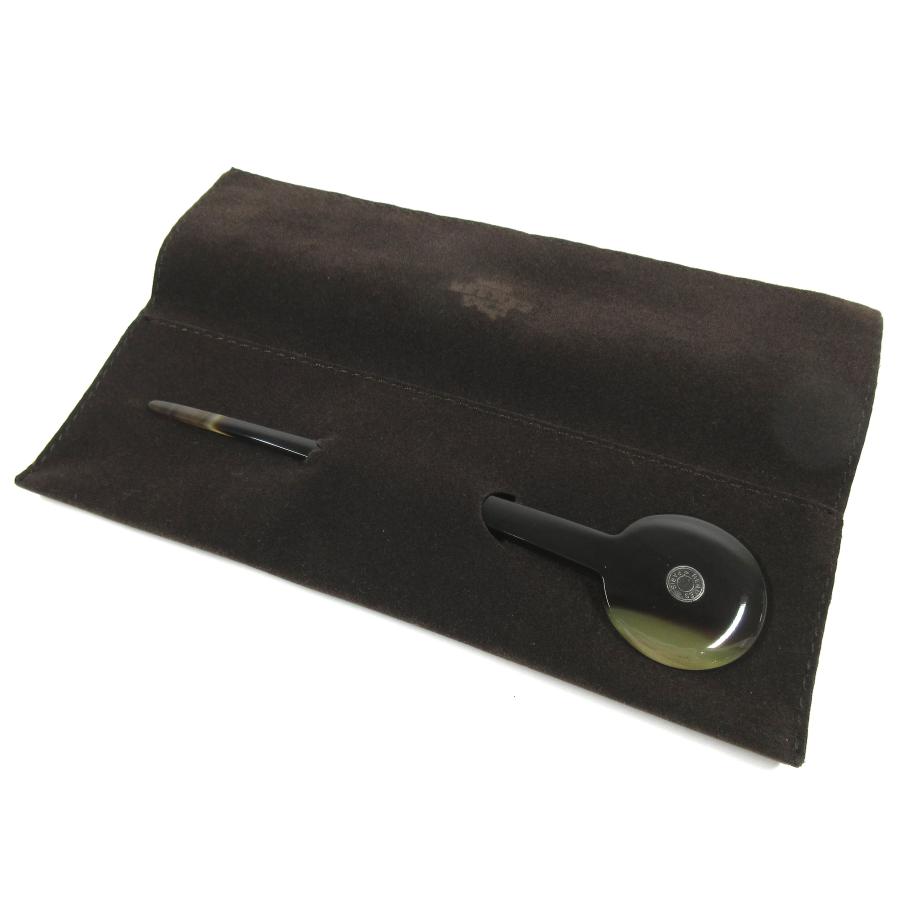 HERMES エルメス セリエ バッファローホーン かんざし ブラウン