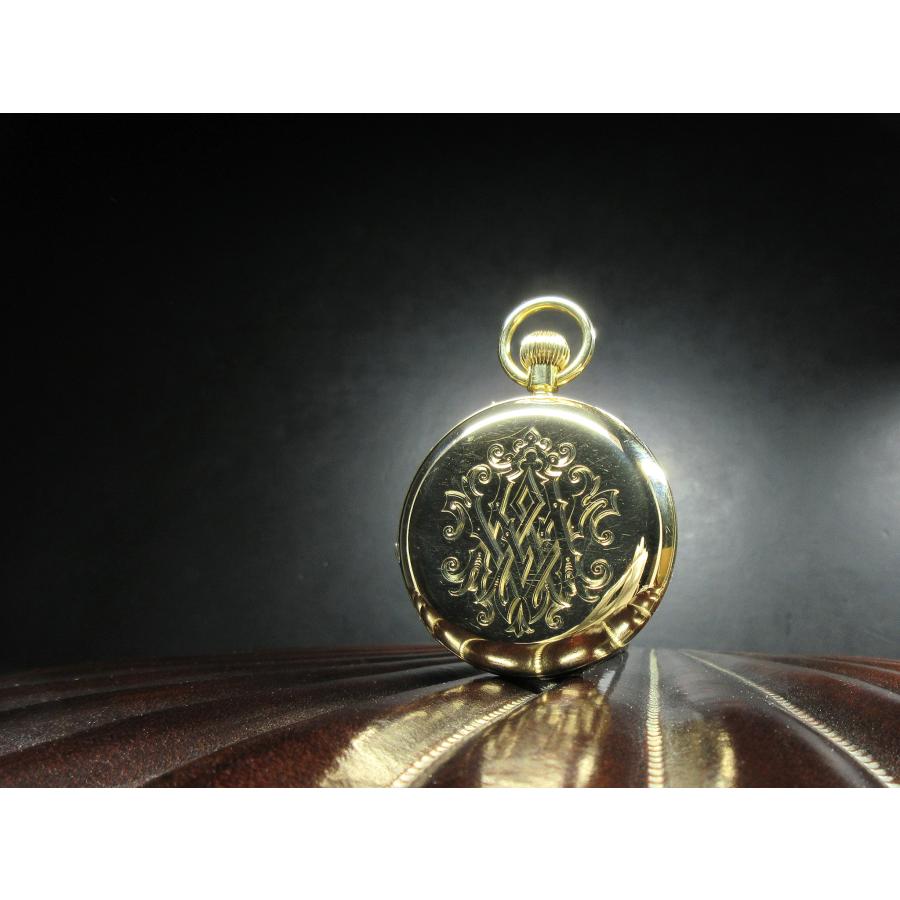 18金無垢モバード懐中時計エナメル装飾ケース