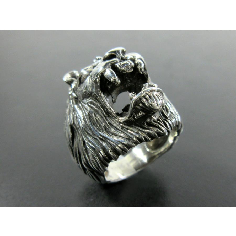 シルバー925 リング　ライオンパサント　英国 イギリス ヴィンテージ】英国 1986年 ライオンモチーフ シルバー