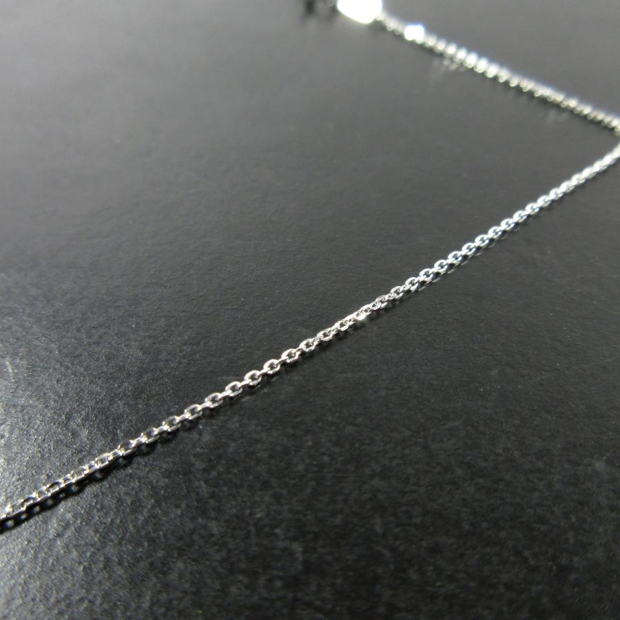 未使用品 K18WG カット小豆 チェーン ホワイトゴールド ネックレス 40.2cm 幅0.8mm 厚み0.8mm 1.2g J136_2