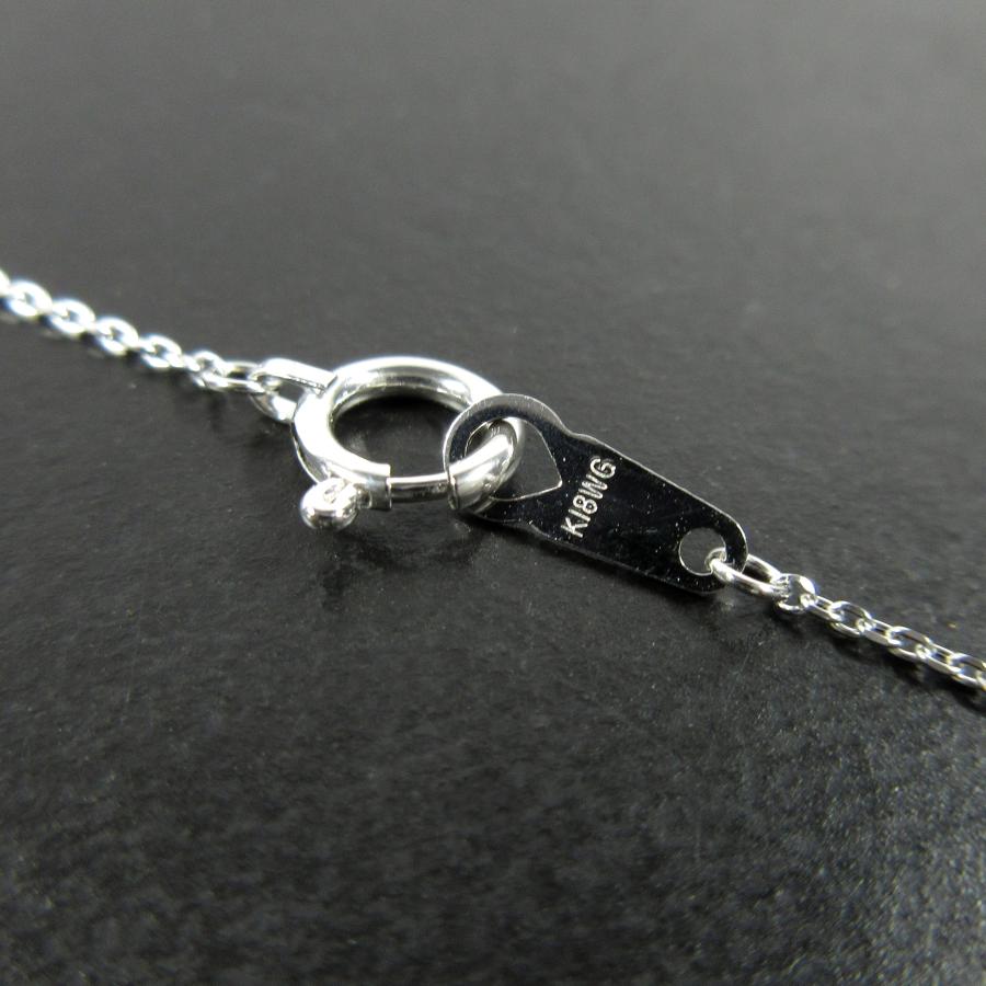 未使用品 K18WG カット小豆 チェーン ホワイトゴールド ネックレス 40.2cm 幅0.8mm 厚み0.8mm 1.2g J136_3