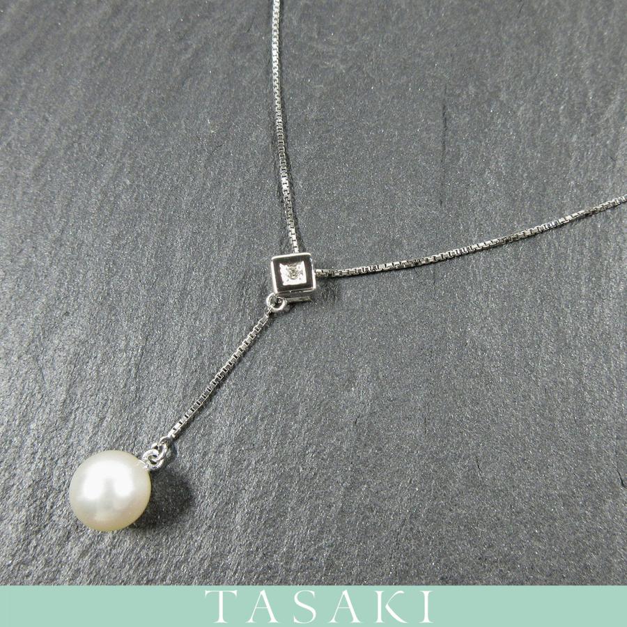 TASAKI アコヤ真珠 ダイヤモンドネックレス K18WG