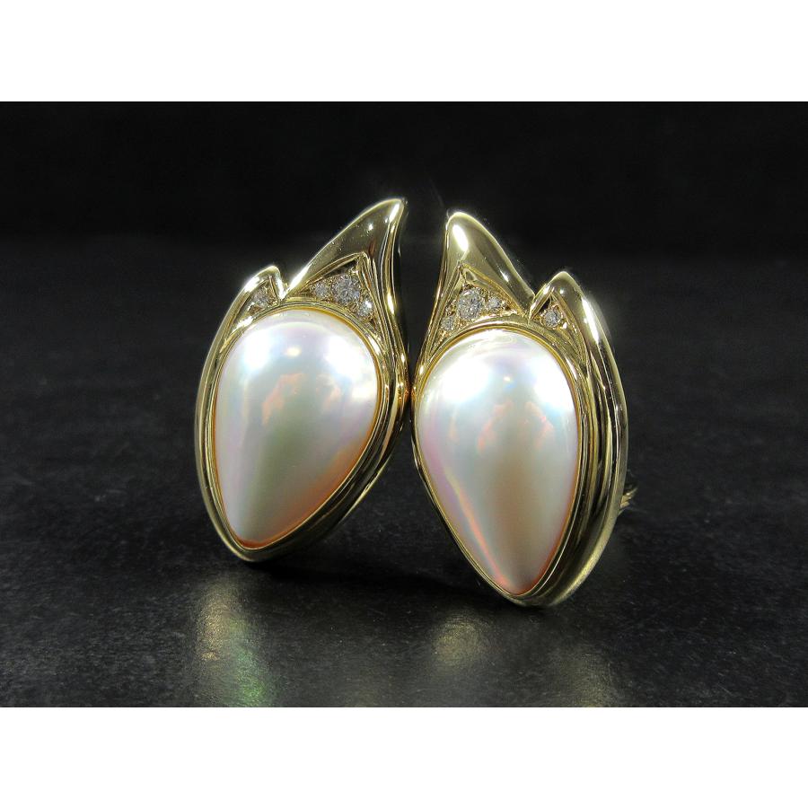 TASAKI】K18YG マベパール 4Pダイヤモンド デザイン イエローゴールド 