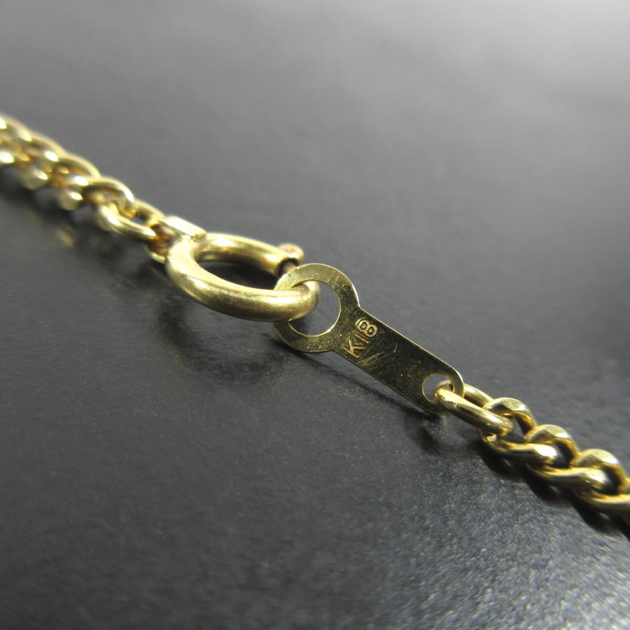 K18YG 喜平2面カット シングル イエローゴールド ロングチェーン