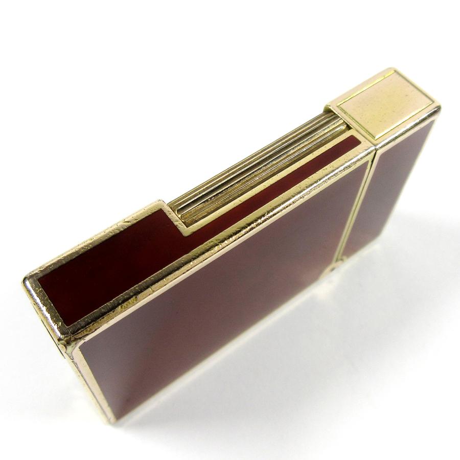 エス・テー・デュポン ライン2 ブラウン×ゴールド ガスライター　メンズ S.T.DUPONT デュポン ライン2 チャイナ ブラウンラッカー 漆