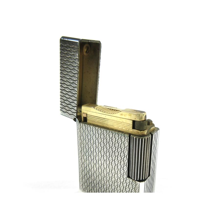 美品　ST.dupont　デュポン　ガスライター　シルバー　着火良品　波形模様 Yahoo!オークション -「(波 nami)」(デュポン) (ライター)の落札