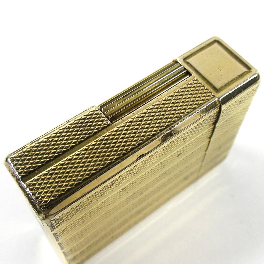 デュポン ヴィンテージ 初期型 ライン1S ショート ストライプ ひし形 デザイン ローラー ガスライター ゴールド 金張り STD2 | S.T.DUPONT | 01