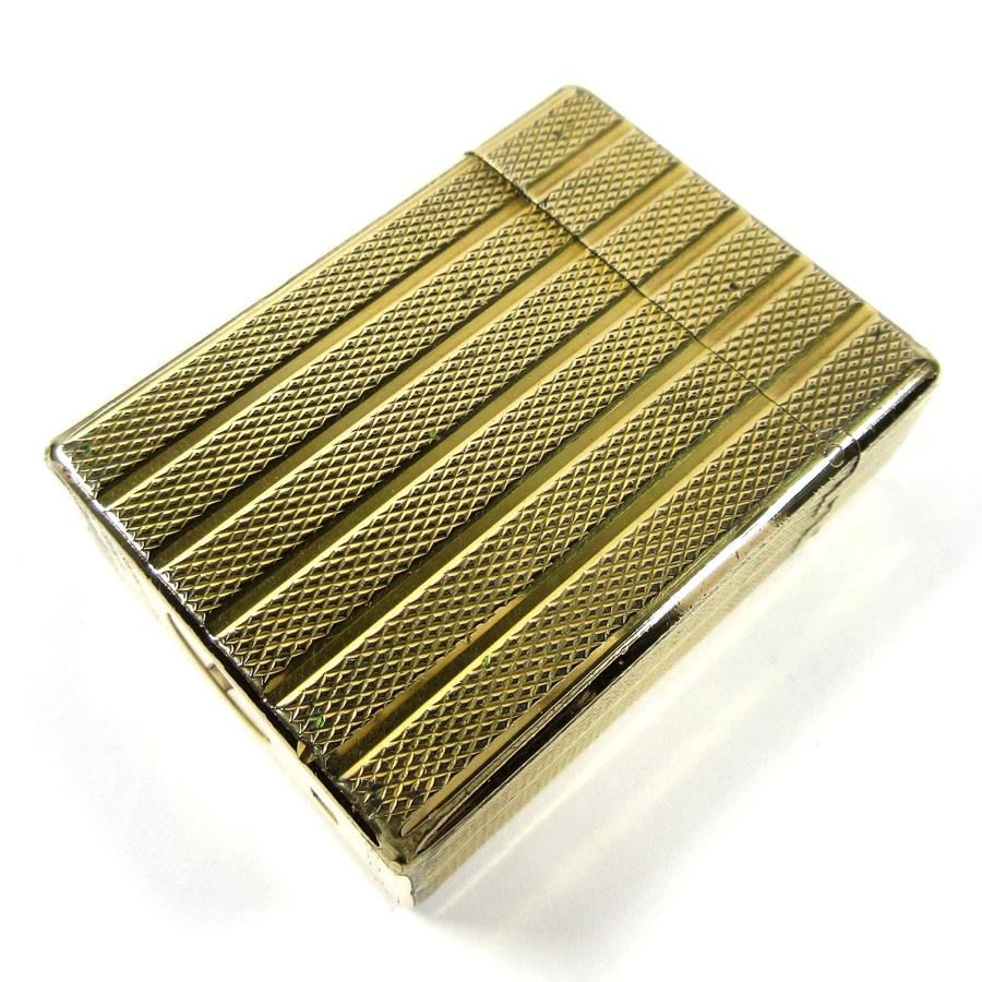 デュポン ヴィンテージ 初期型 ライン1S ショート ストライプ ひし形 デザイン ローラー ガスライター ゴールド 金張り STD2 | S.T.DUPONT | 02