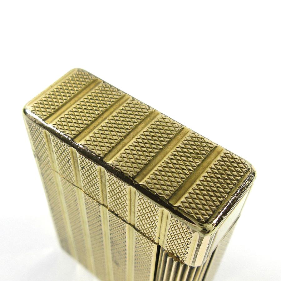 デュポン ヴィンテージ 初期型 ライン1S ショート ストライプ ひし形 デザイン ローラー ガスライター ゴールド 金張り STD2 | S.T.DUPONT | 05