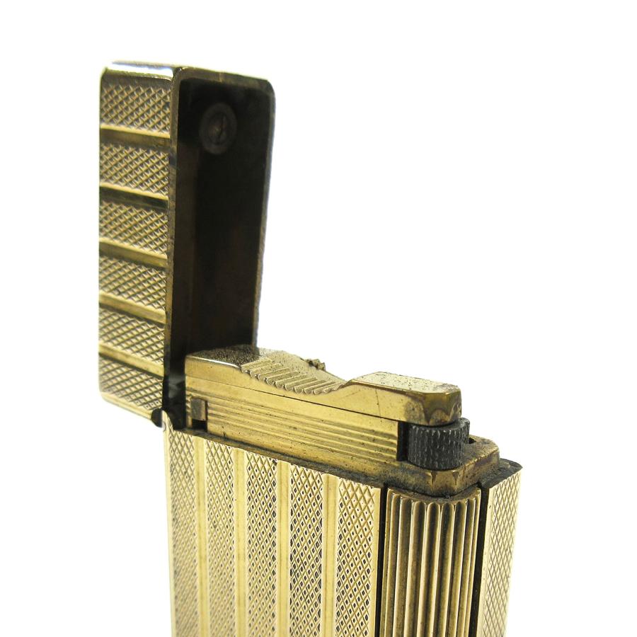 デュポン ヴィンテージ 初期型 ライン1S ショート ストライプ ひし形 デザイン ローラー ガスライター ゴールド 金張り STD2 | S.T.DUPONT | 06