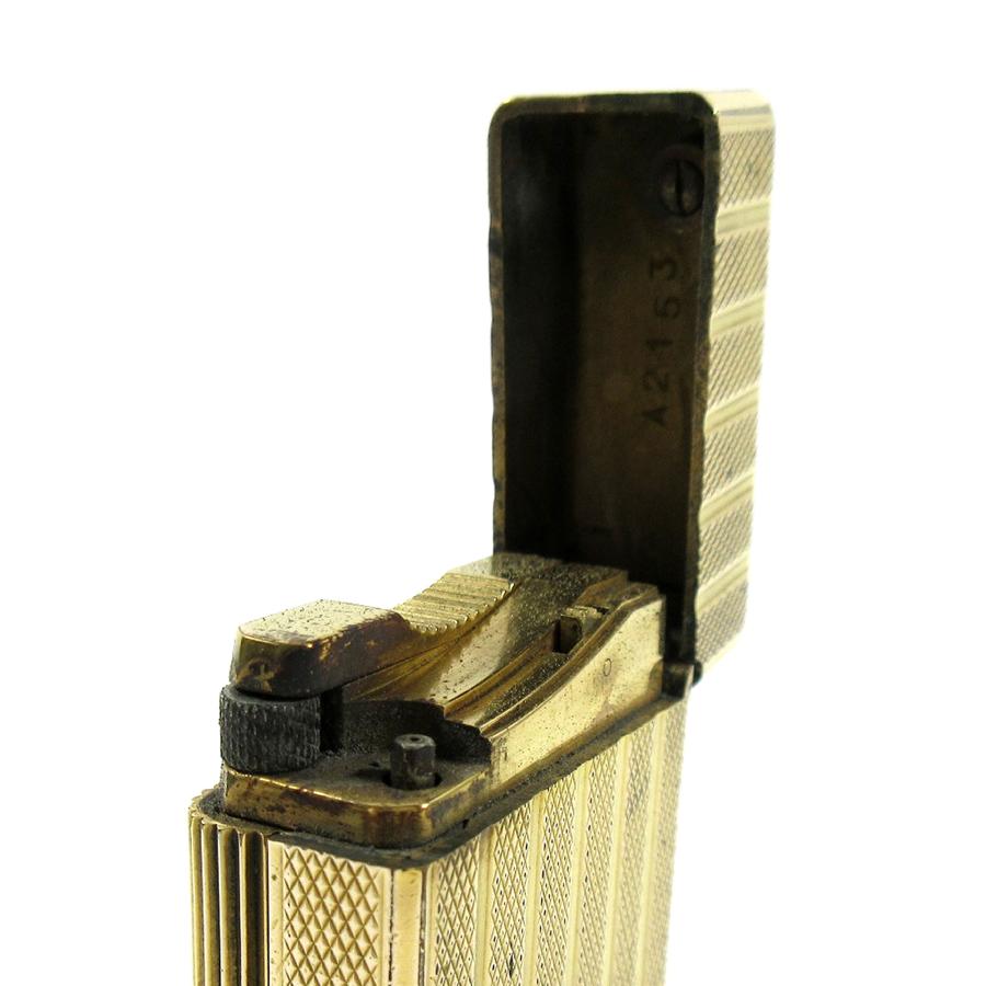 デュポン ヴィンテージ 初期型 ライン1S ショート ストライプ ひし形 デザイン ローラー ガスライター ゴールド 金張り STD2 | S.T.DUPONT | 07