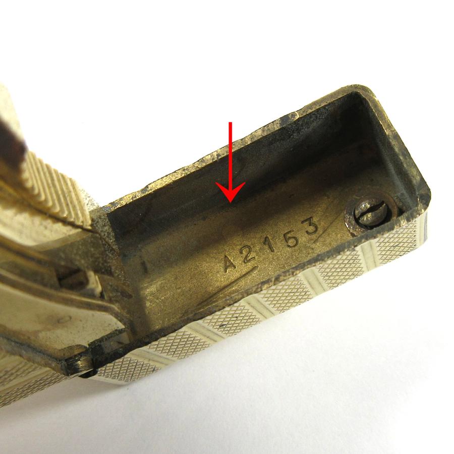 デュポン ヴィンテージ 初期型 ライン1S ショート ストライプ ひし形 デザイン ローラー ガスライター ゴールド 金張り STD2 | S.T.DUPONT | 08