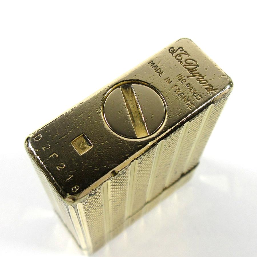 デュポン ヴィンテージ 初期型 ライン1S ショート ストライプ ひし形 デザイン ローラー ガスライター ゴールド 金張り STD2 | S.T.DUPONT | 09