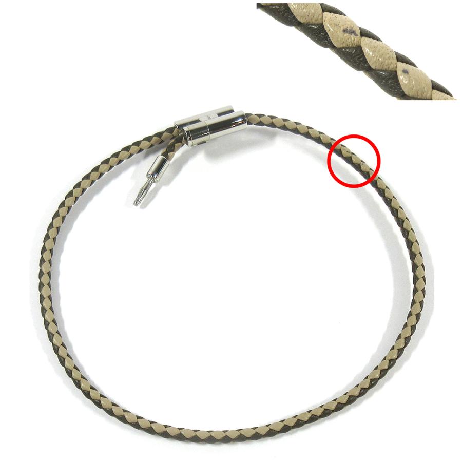 HERMES エルメス トゥルニ トレッセ Hロゴ レザー 編込み 2連