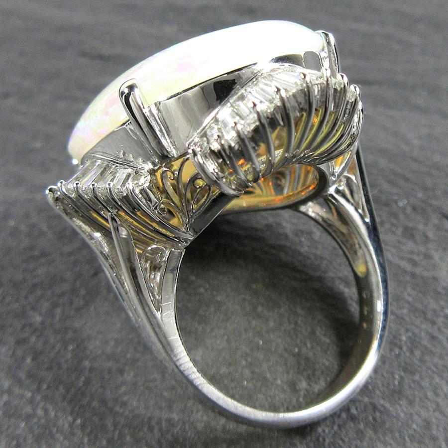 Pt900 天然オパールリング 1.66ct サイズ11号 鑑別書付き プラチナ 