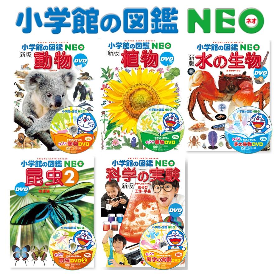 小学館の図鑑neo Dvdつき 動物 植物 水の生物 昆虫2 科学の実験 5冊セット N Cn West Side 通販 Yahoo ショッピング