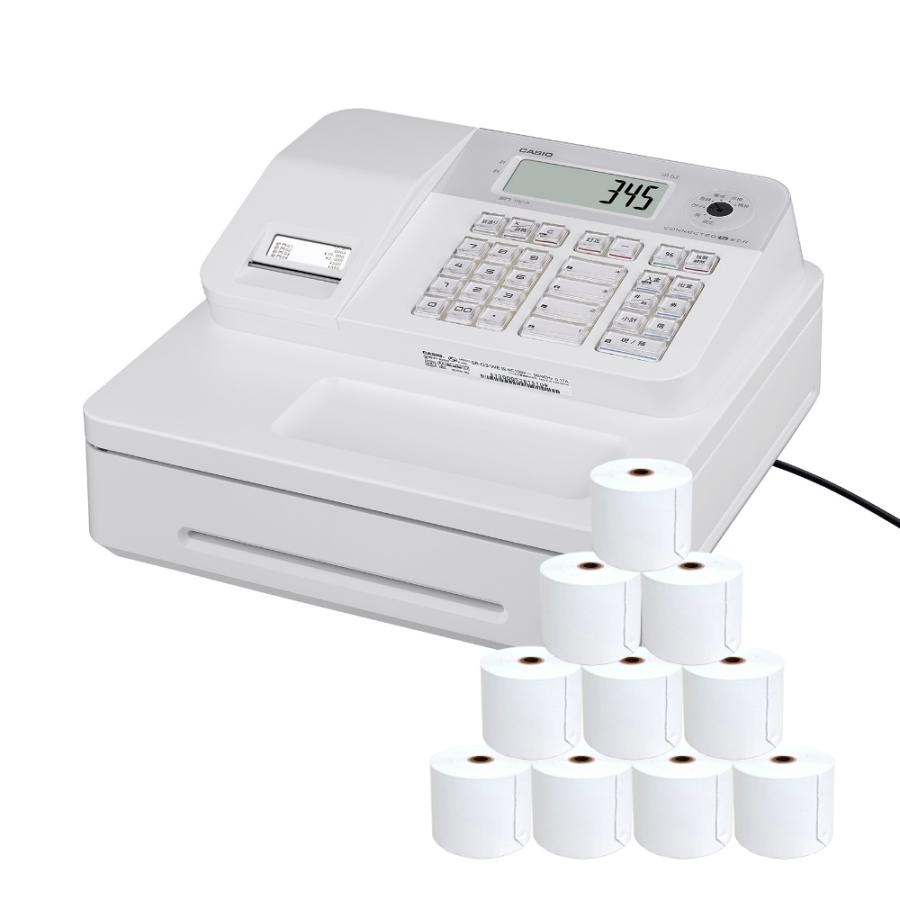 レジロール紙10巻付き カシオ 電子レジスター SR-G3-EX-WE レジロール紙10巻付き カシオ 電子レジスター SR-G3-EX-WE