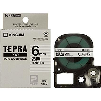 テプラPRO テープカートリッジ 大特価放出 特別セーフ ST6K 透明地黒文字 6mm キングジム
