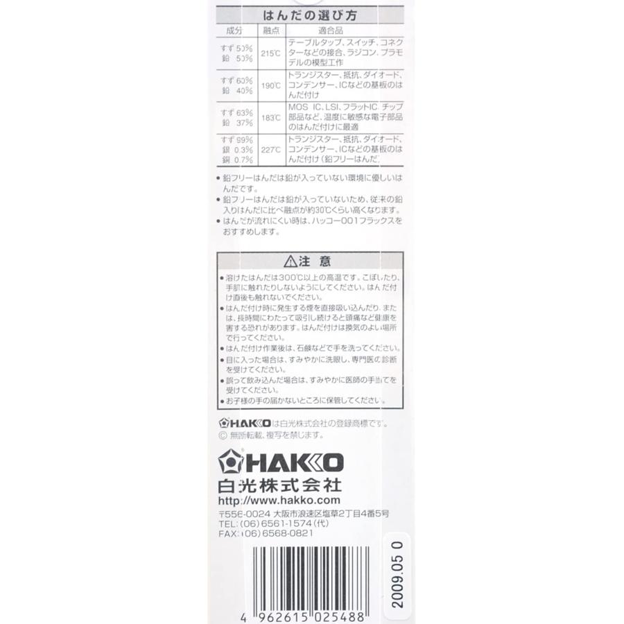 白光(HAKKO) HEXSOL 鉛フリーはんだ 高密度プリント基板用 10g FS601-01｜westbay-link｜03