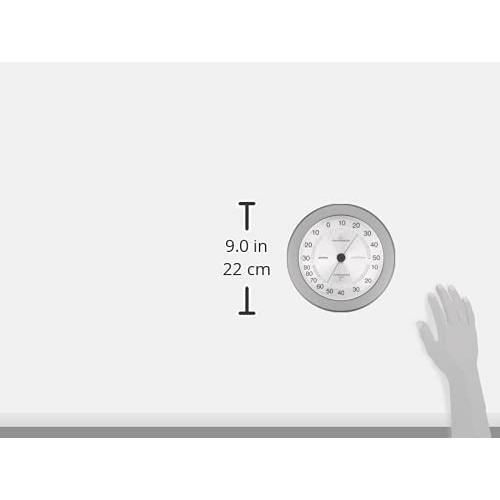エンペックス気象計 温度湿度計 アナログ スーパーEX 温湿度計 壁掛け用 日本製 メタリックグレー EX-2737 23x23x2.7cm｜westbay-link｜04
