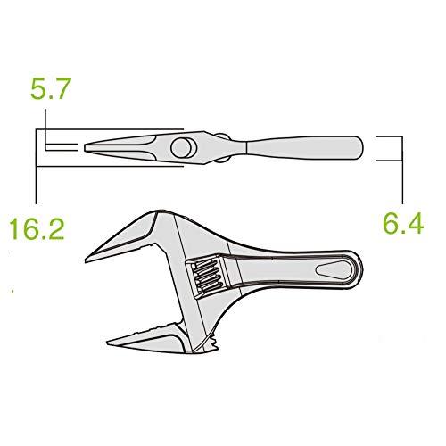 フジ矢(Fujiya) ライトショートモンキーレンチ 黒金 グリップ付 FLS-43-BG 最大開口:43mm｜westbay-link｜05