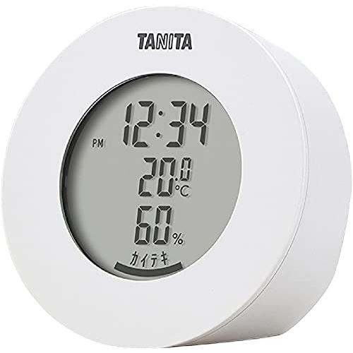 タニタ 温湿度計 時計 温度 湿度 デジタル 卓上 マグネット ホワイト TT-585 WH｜westbay-link｜02